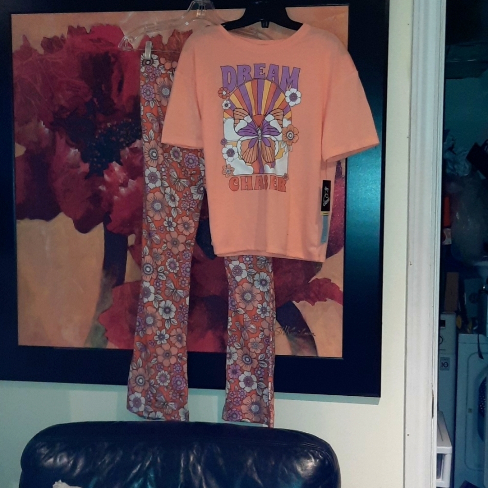 NWT GIRLS 2X 16/18 floral pajamas
